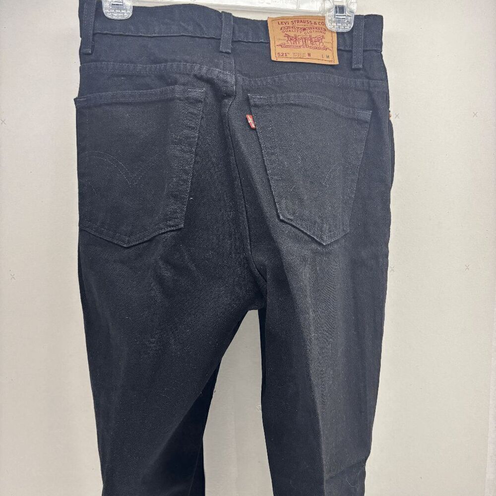Vintage Levis 521 Black 90s Y2K Tapered Leg Fit HIgh Rise Size 10 Made USA Mom - Picture 6 of 8